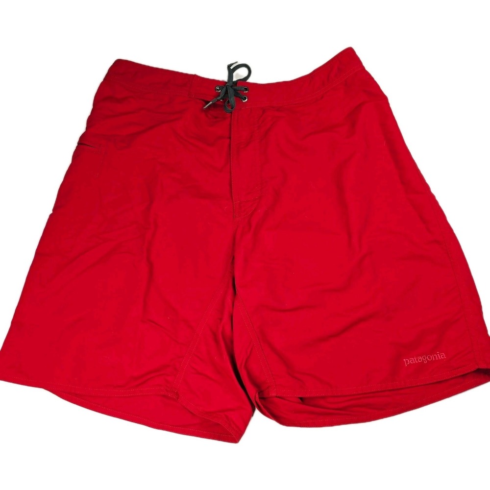 Patagonia Mens Red Board Shorts Swim Trunks Water‎ Sport Size 36